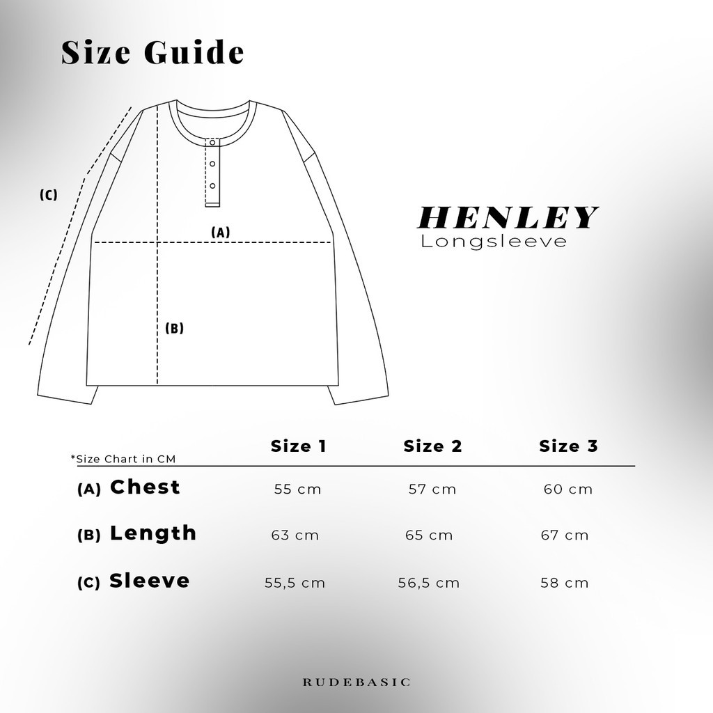 RUDEBASIC - Black Harvei Longsleeve Henley | Light weight cotton | henley pria | henley putih