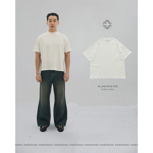 Image of RUDEBASIC - Blank Tiny Tee | Heavy weight | Kaos Boxy | Kaos Polos Pria