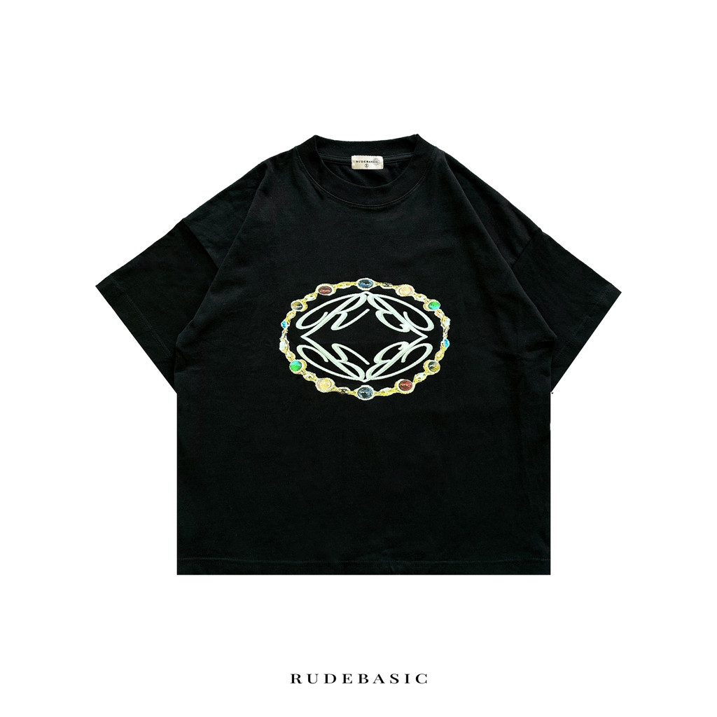 RUDEBASIC - Gems Tiny Tee | Heavyweight | Kaos hitam | Kaos pria | Kaos Grafik