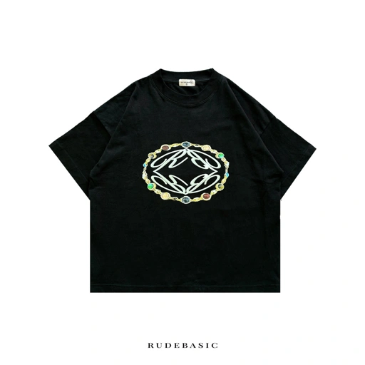 Image of RUDEBASIC - Gems Tiny Tee | Heavyweight | Kaos hitam | Kaos pria | Kaos Grafik