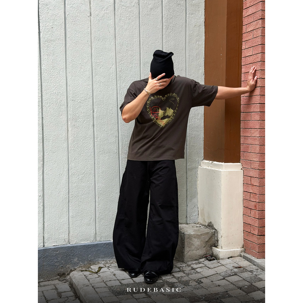 RUDEBASIC - John Barrel Pants | Fine Cotton Twill | Unisex | Celana barrel | Celana balon | Celana panjang