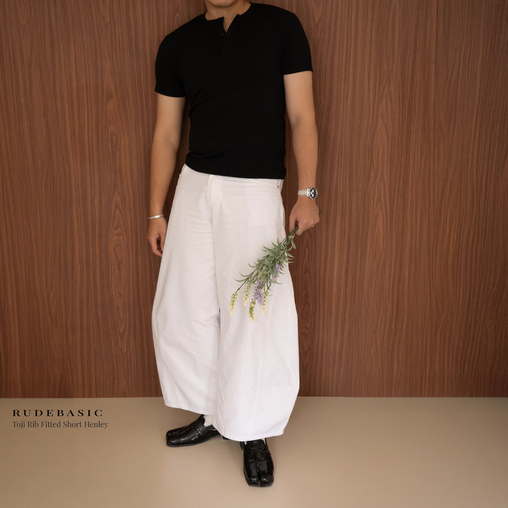 RUDEBASIC - Toji Rib Fitted Short Henley