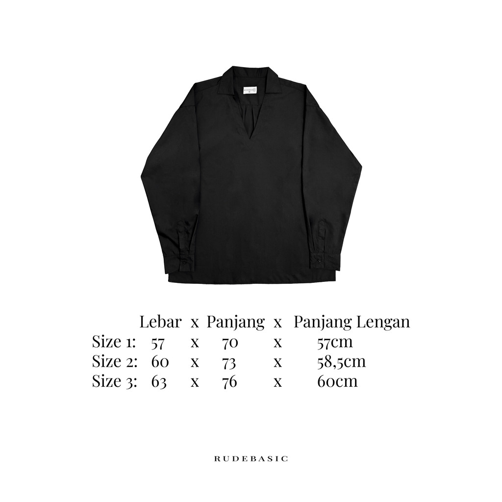RUDEBASIC - Dean Boxy V-neck Shirt | Kemeja Pria | Boxy Shirt