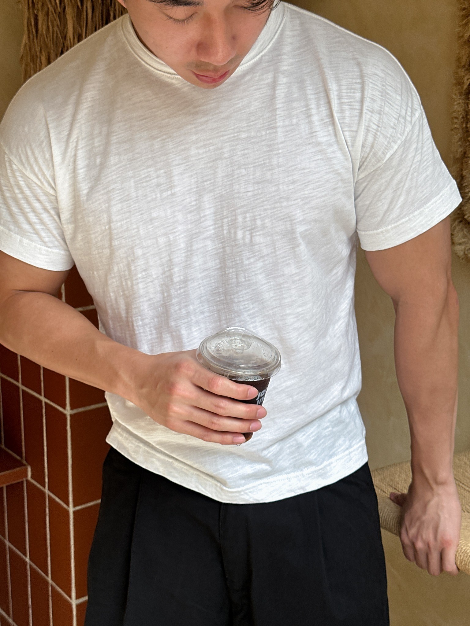 RUDEBASIC - Asa Cotton Slub Tiny Tee | 100% Cotton | Black, White