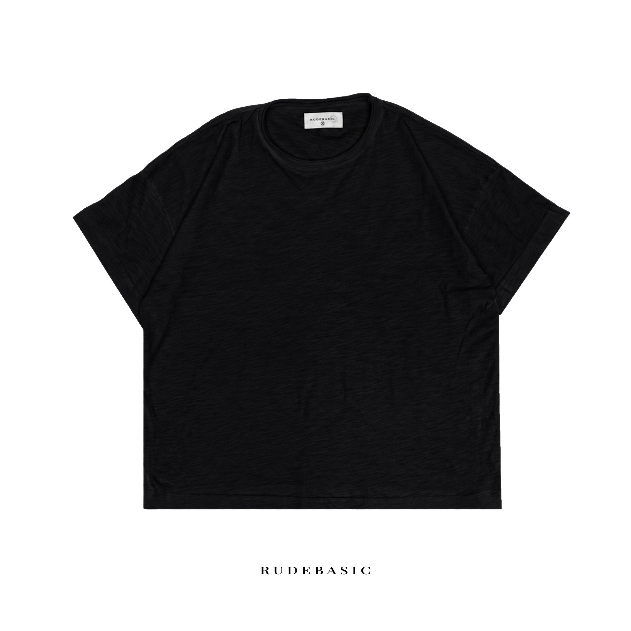 RUDEBASIC - Asa Cotton Slub Tiny Tee | 100% Cotton | Black, White