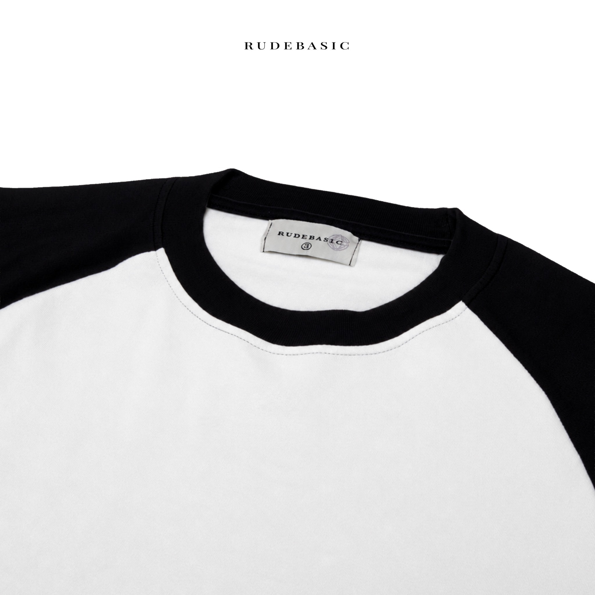 RUDEBASIC - ⁠Rex Raglan Boxy Longsleeve | Medium Weight Cotton | Black, Navy, Grey