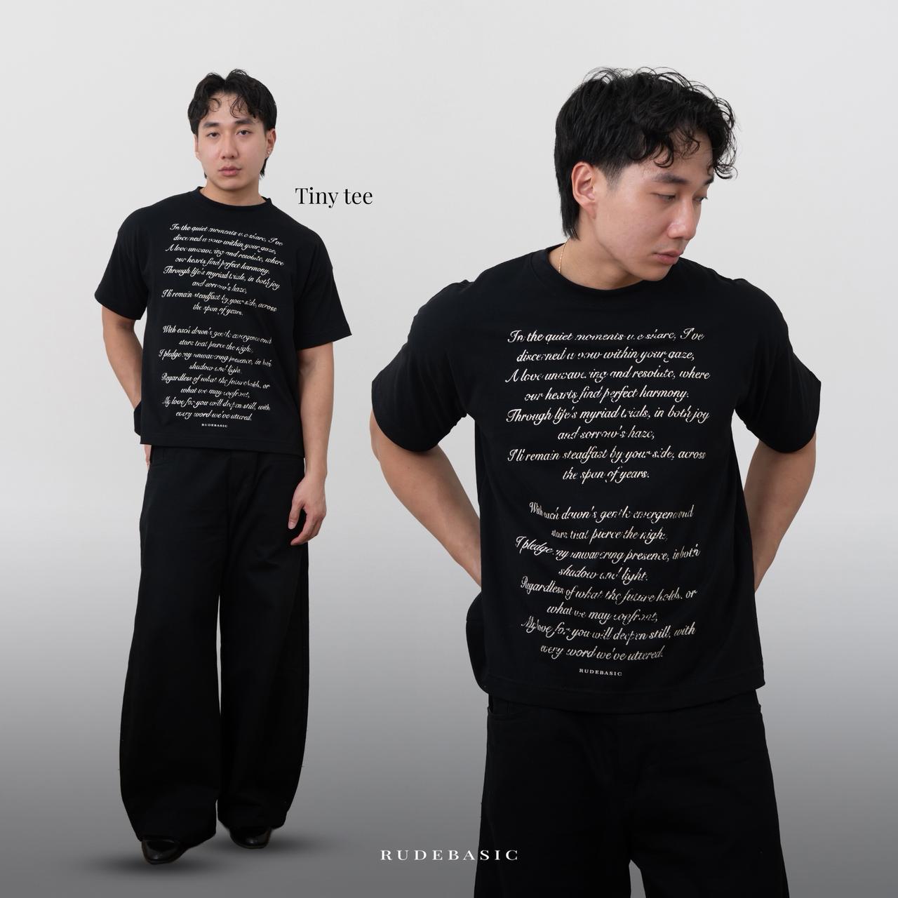 RUDEBASIC - Letters Tiny Tee | Heavy Weight | Kaos Pria | Kaos vintage