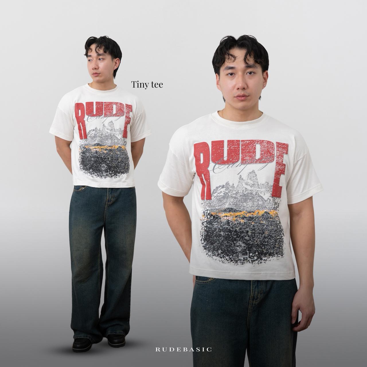 RUDEBASIC - Camping Tiny Tee | Heavy Weight | Kaos Pria | Kaos vintage