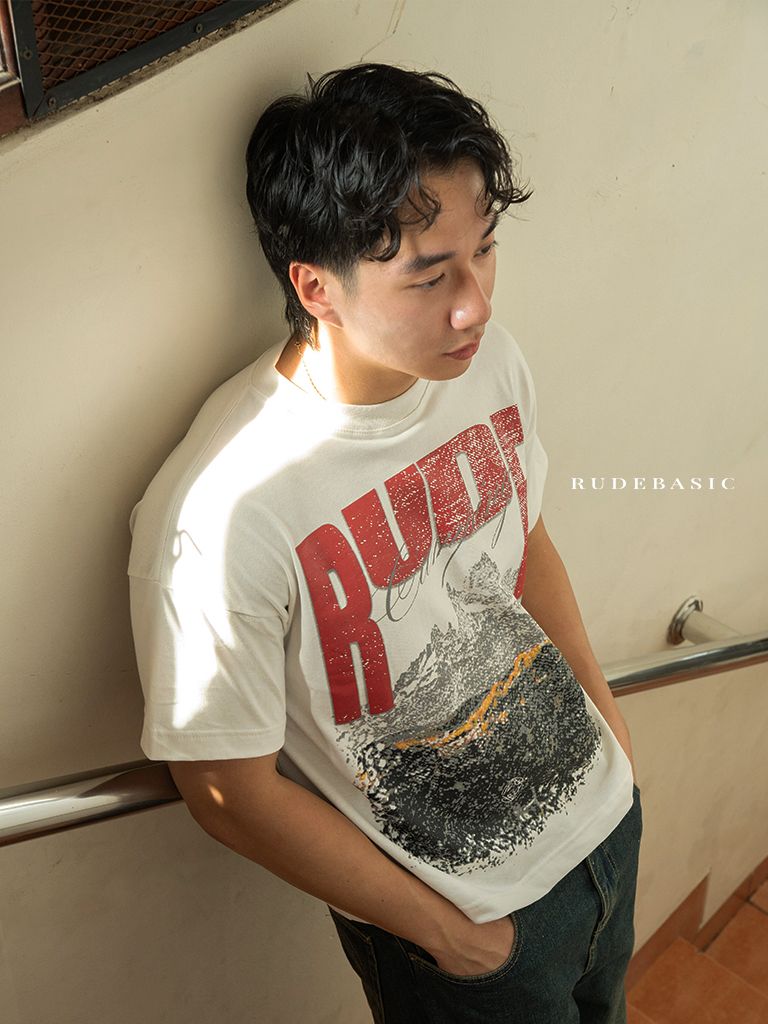 RUDEBASIC - Camping Tiny Tee | Heavy Weight | Kaos Pria | Kaos vintage