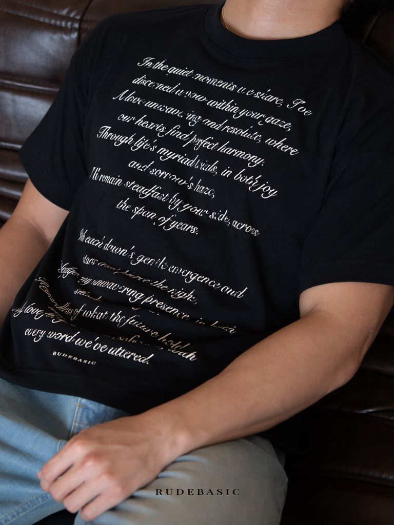 RUDEBASIC - Letters Tiny Tee | Heavy Weight | Kaos Pria | Kaos vintage