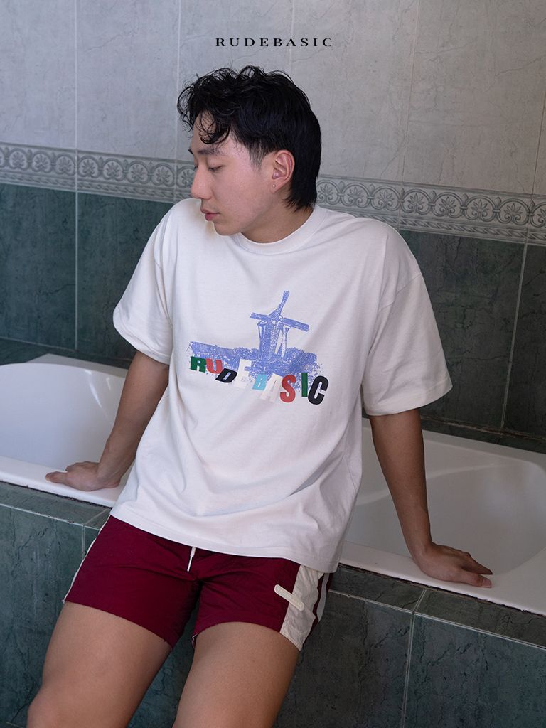 RUDEBASIC - Windmill Boxy Oversize| Heavy Weight | Kaos Pria | Kaos vintage