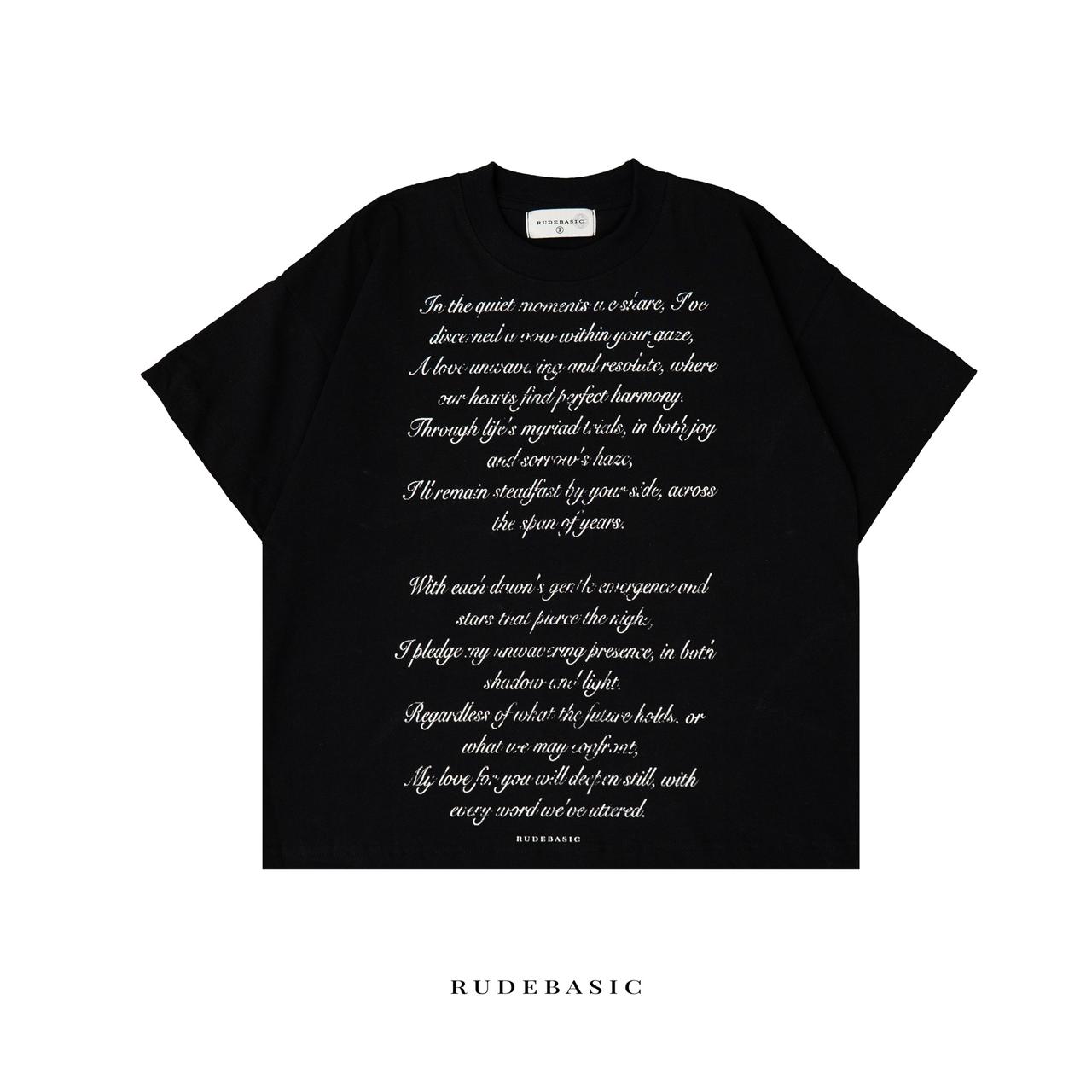 RUDEBASIC - Letters Tiny Tee  | Heavy Weight | Kaos Pria | Kaos vintage