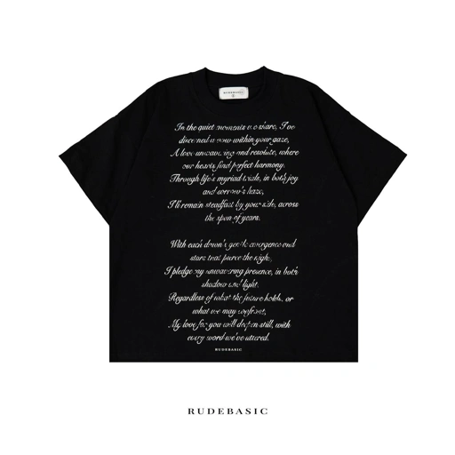Image of RUDEBASIC - Letters Tiny Tee  | Heavy Weight | Kaos Pria | Kaos vintage
