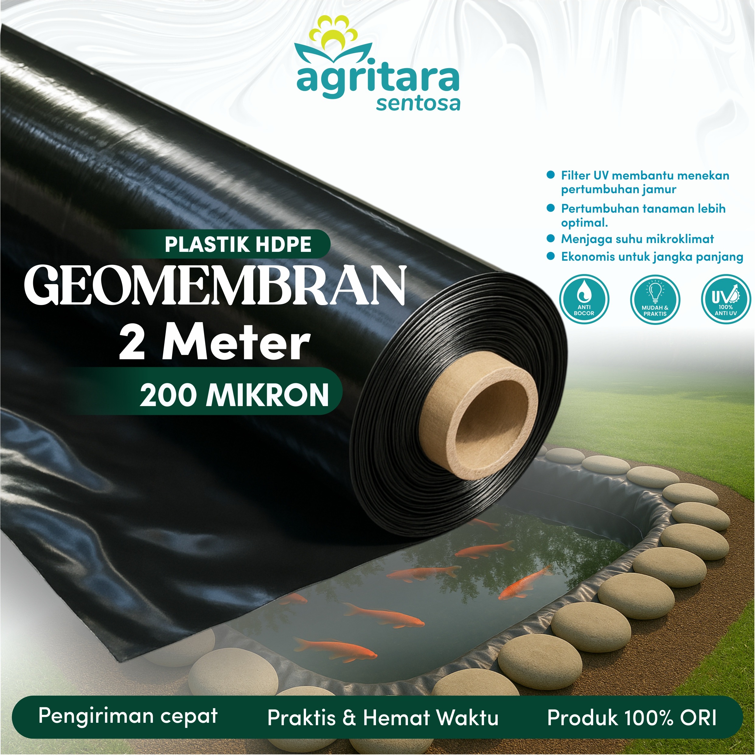 Geomembran LLDPE Lebar 2 Meter - Full Additive