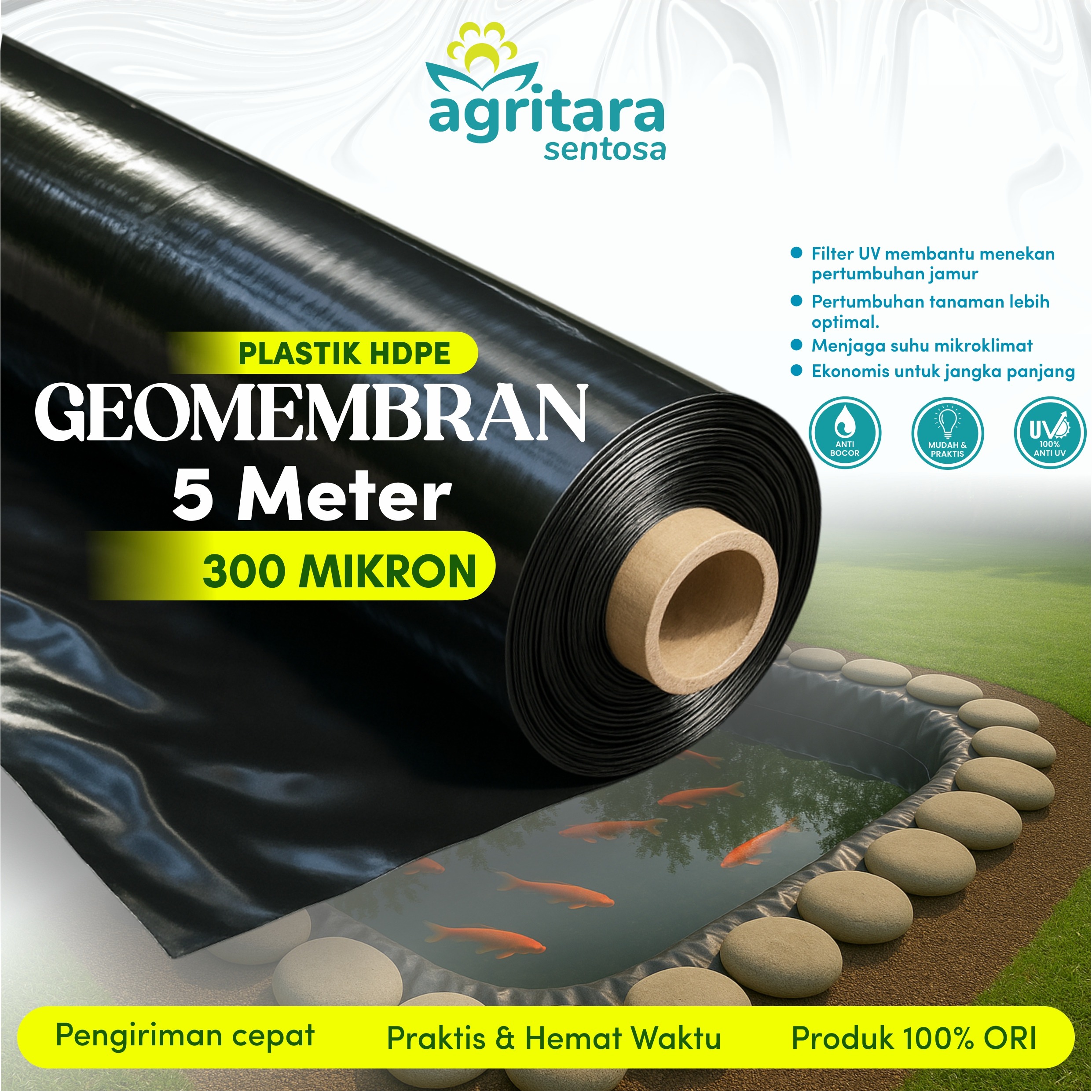 Geomembran HDPE Lebar 5 Meter - Full Additive