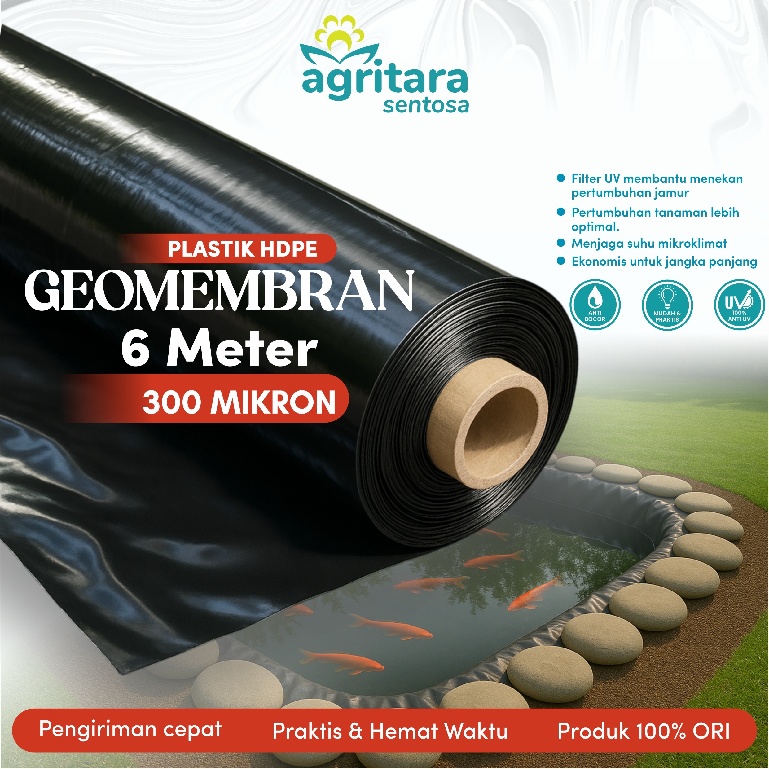 Geomembran HDPE Lebar 6 Meter - Full Additive
