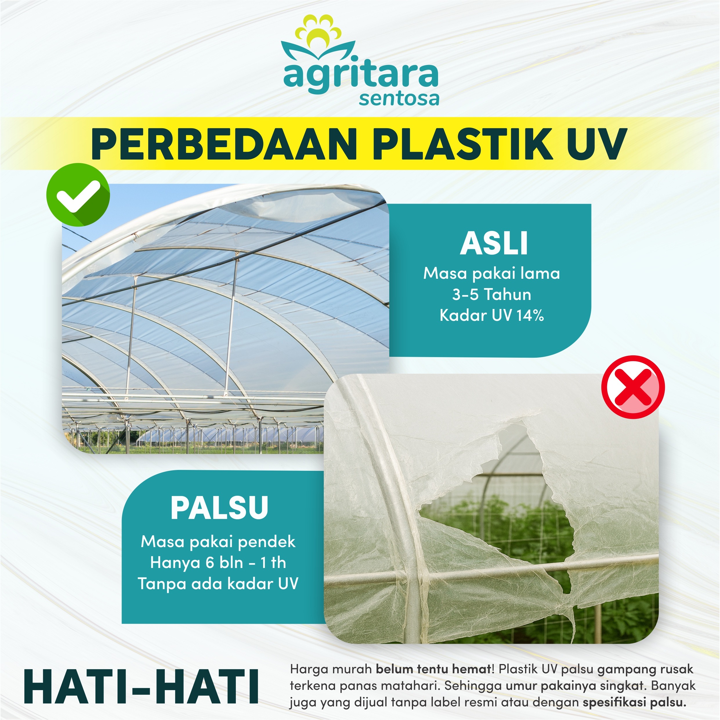 Plastik UV Greenhouse Lebar 6 Meter - Full Additive