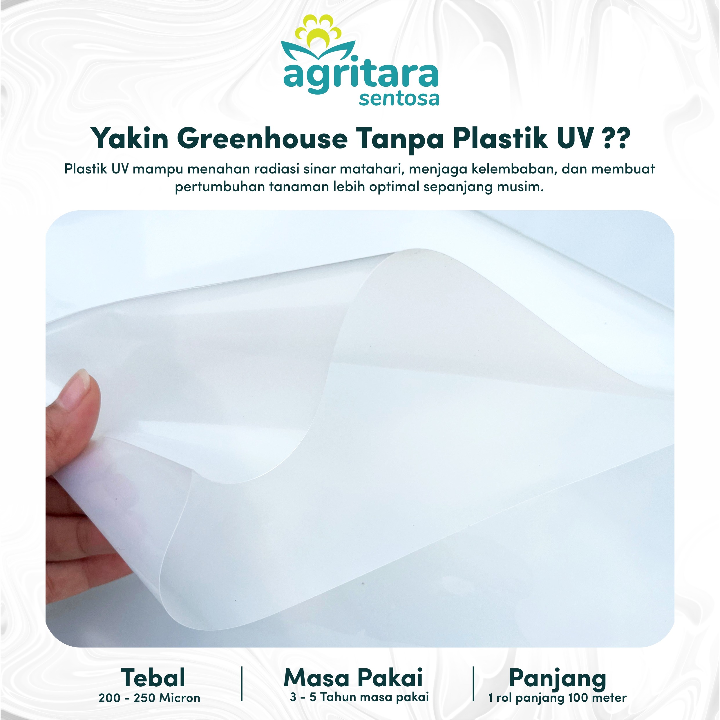 Plastik UV Greenhouse Lebar 6 Meter - Full Additive