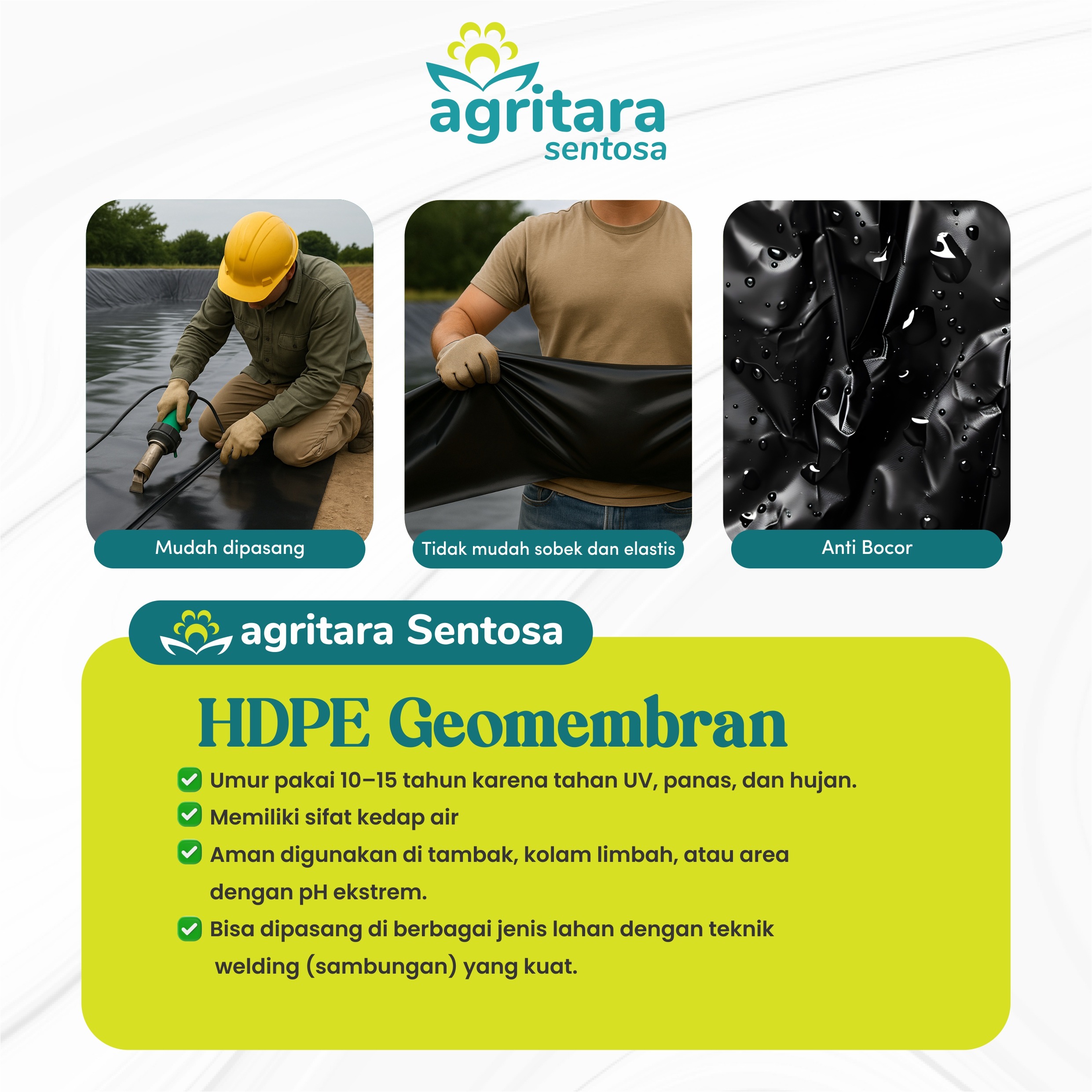 Geomembran LLDPE Lebar 3 Meter - Full Additive