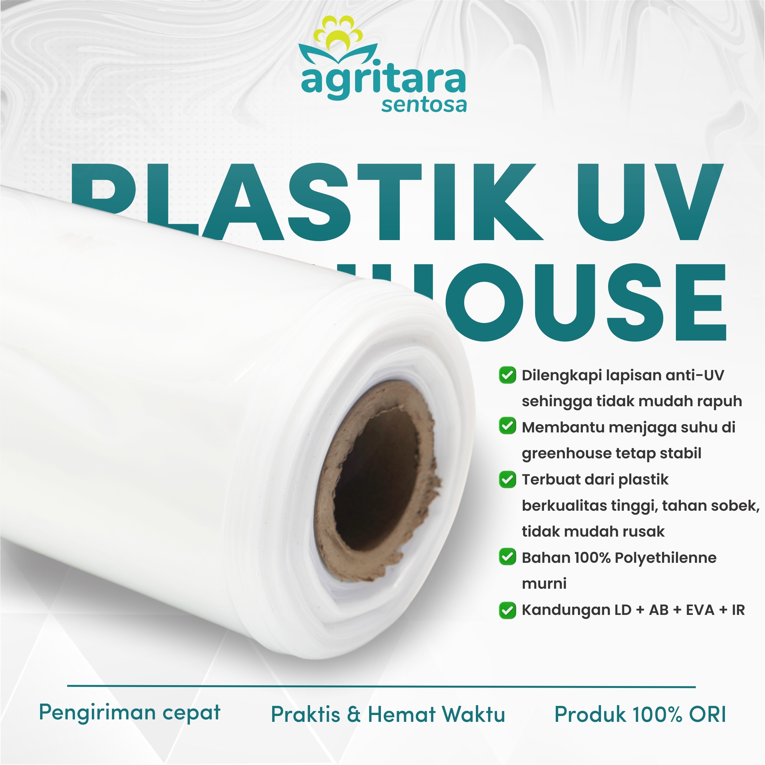 Plastik UV Greenhouse Lebar 6 Meter - Full Additive