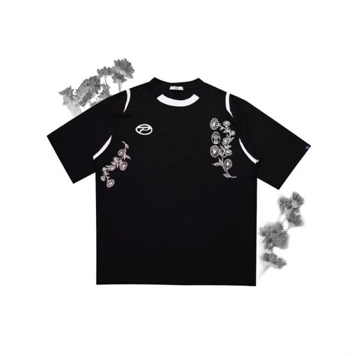 T-Shirt Heavyweight | Monochrome Bloom Jersey | Poseidon Reprisal