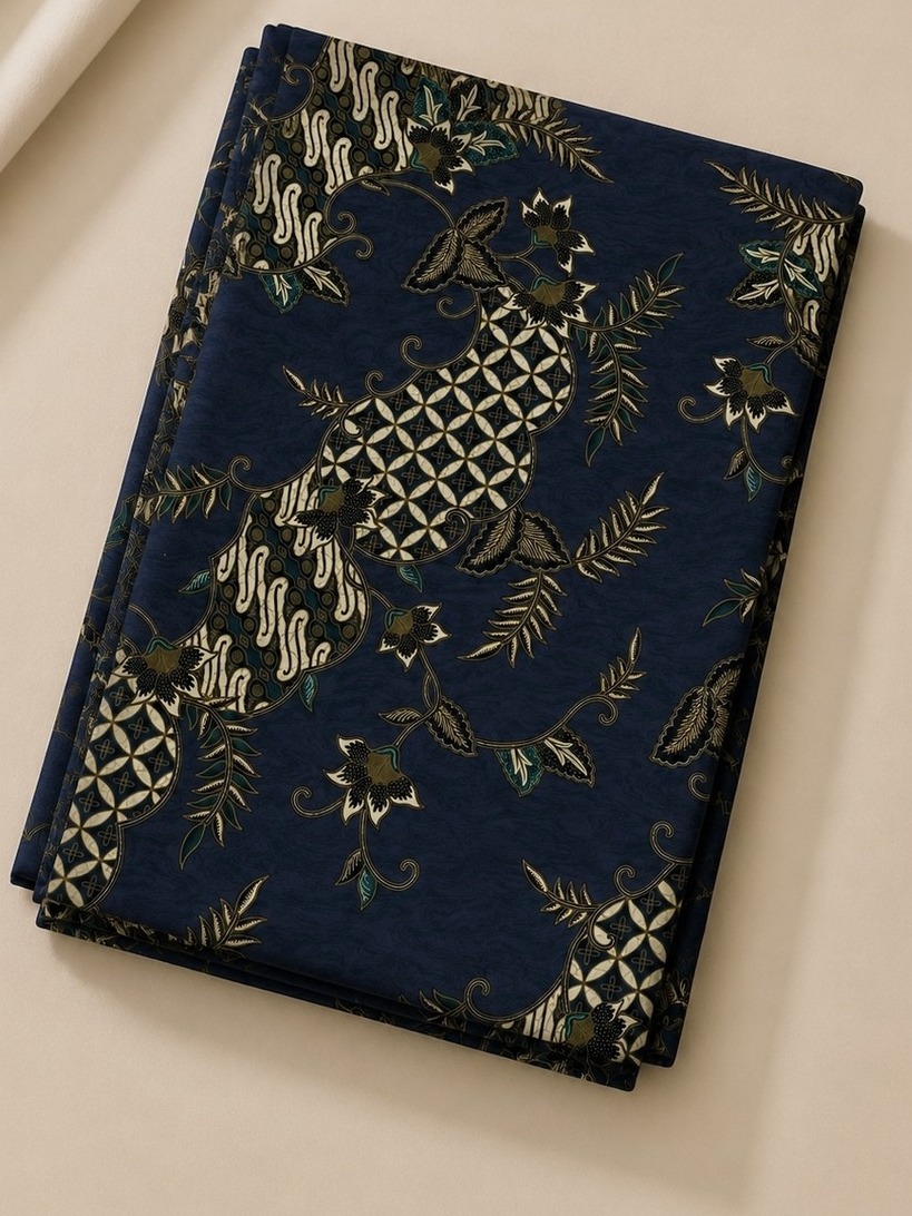 KAIN BATIK AKSARA DEEP BLUE