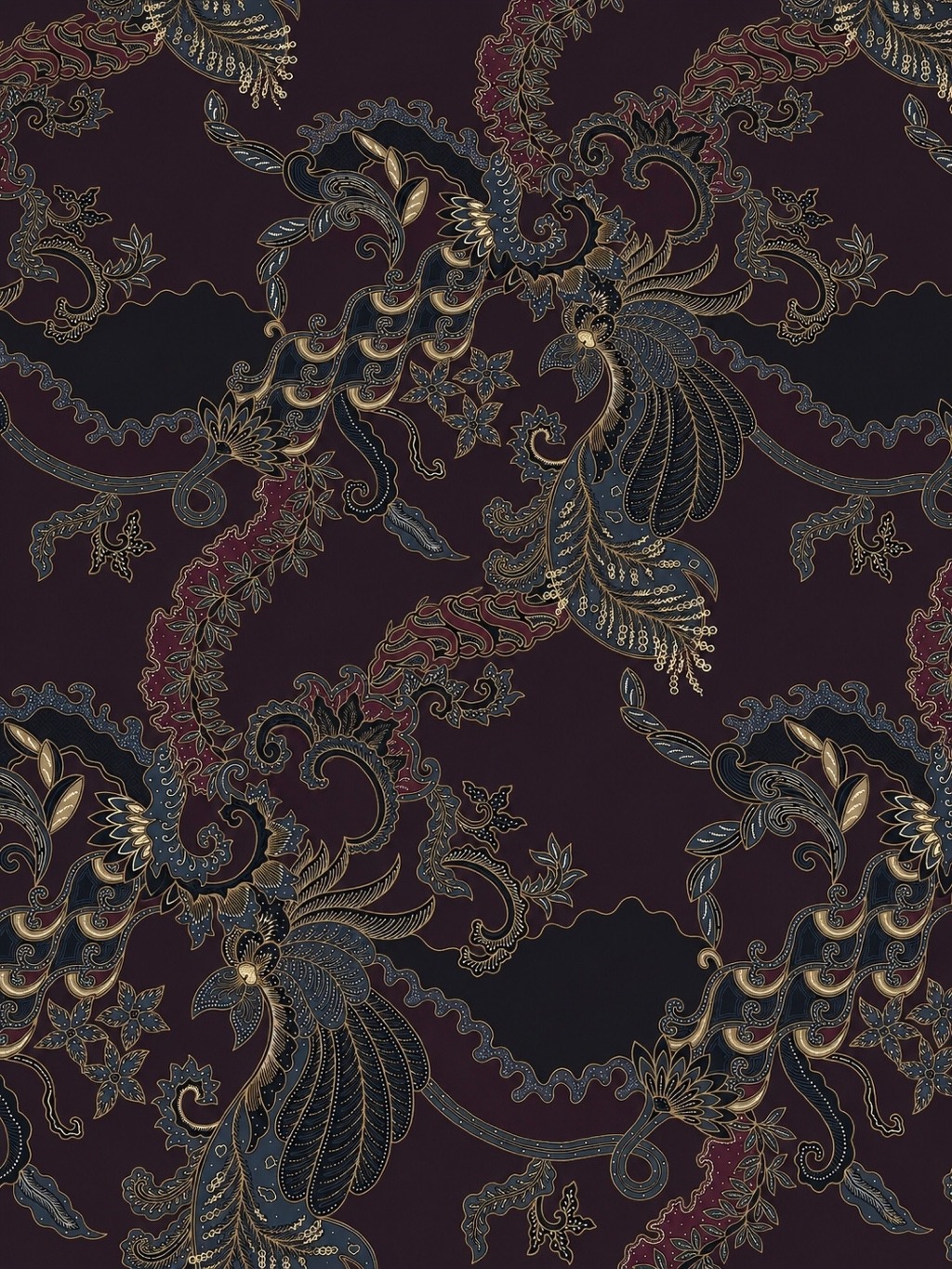 KAIN BATIK GALA MAROON / BURGUNDY