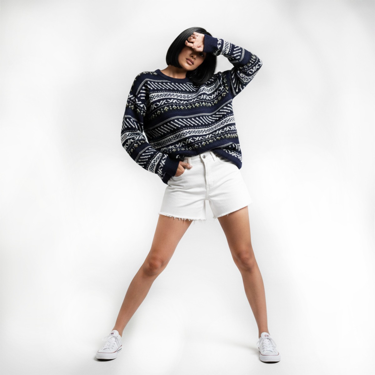 Tribal Blues Knitted Sweater