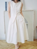 June Pleat Flare In Vanilla