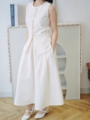 June Pleat Flare In Vanilla
