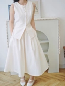 June Pleat Flare In Vanilla