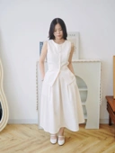 June Pleat Flare In Vanilla