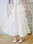 June Pleat Flare In Vanilla
