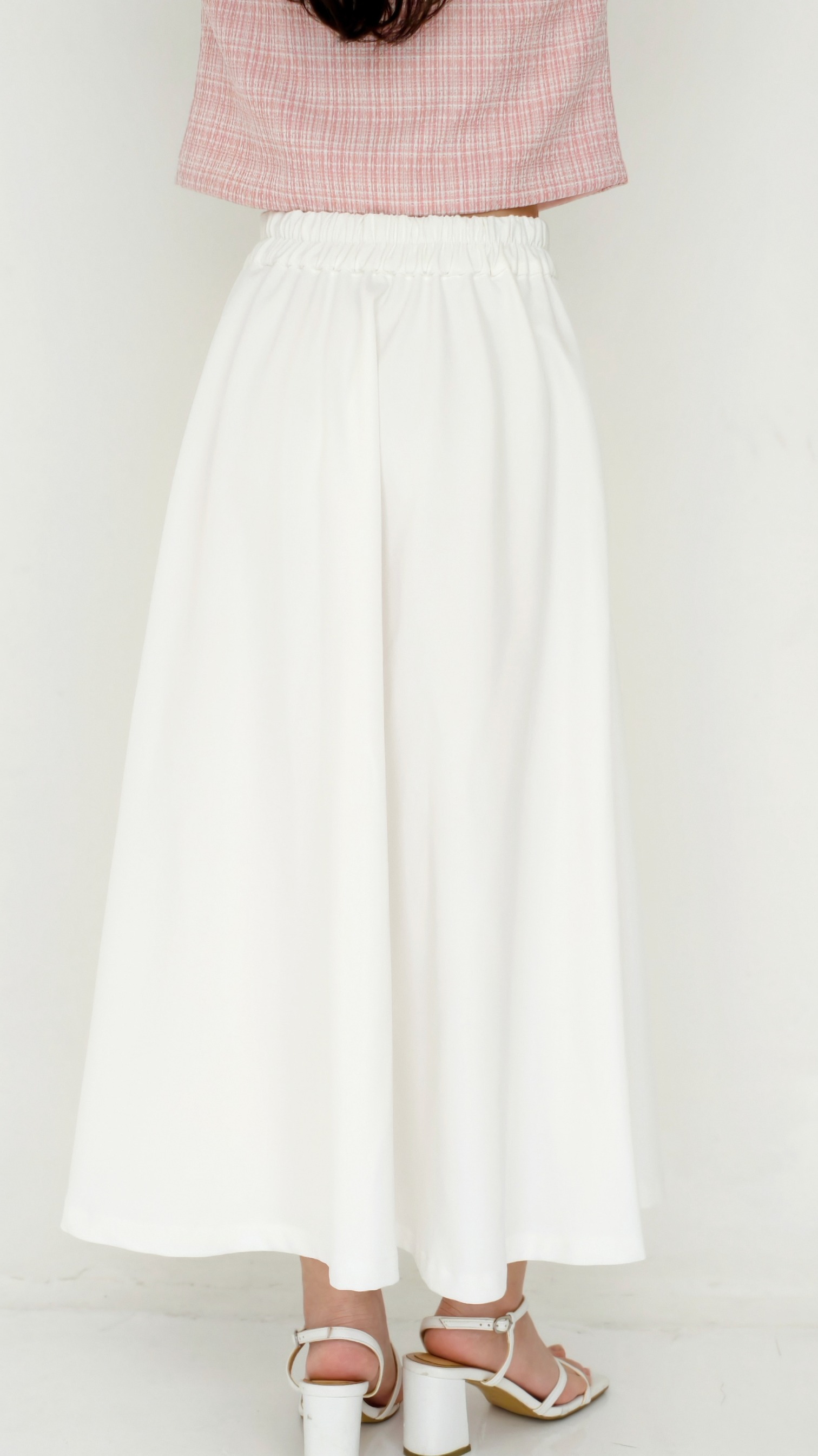 June Pleat Flare In White