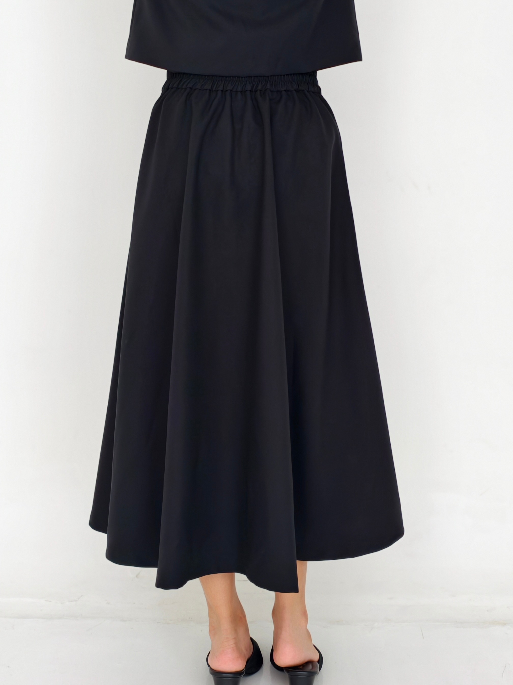 June Pleat Flare In Black
