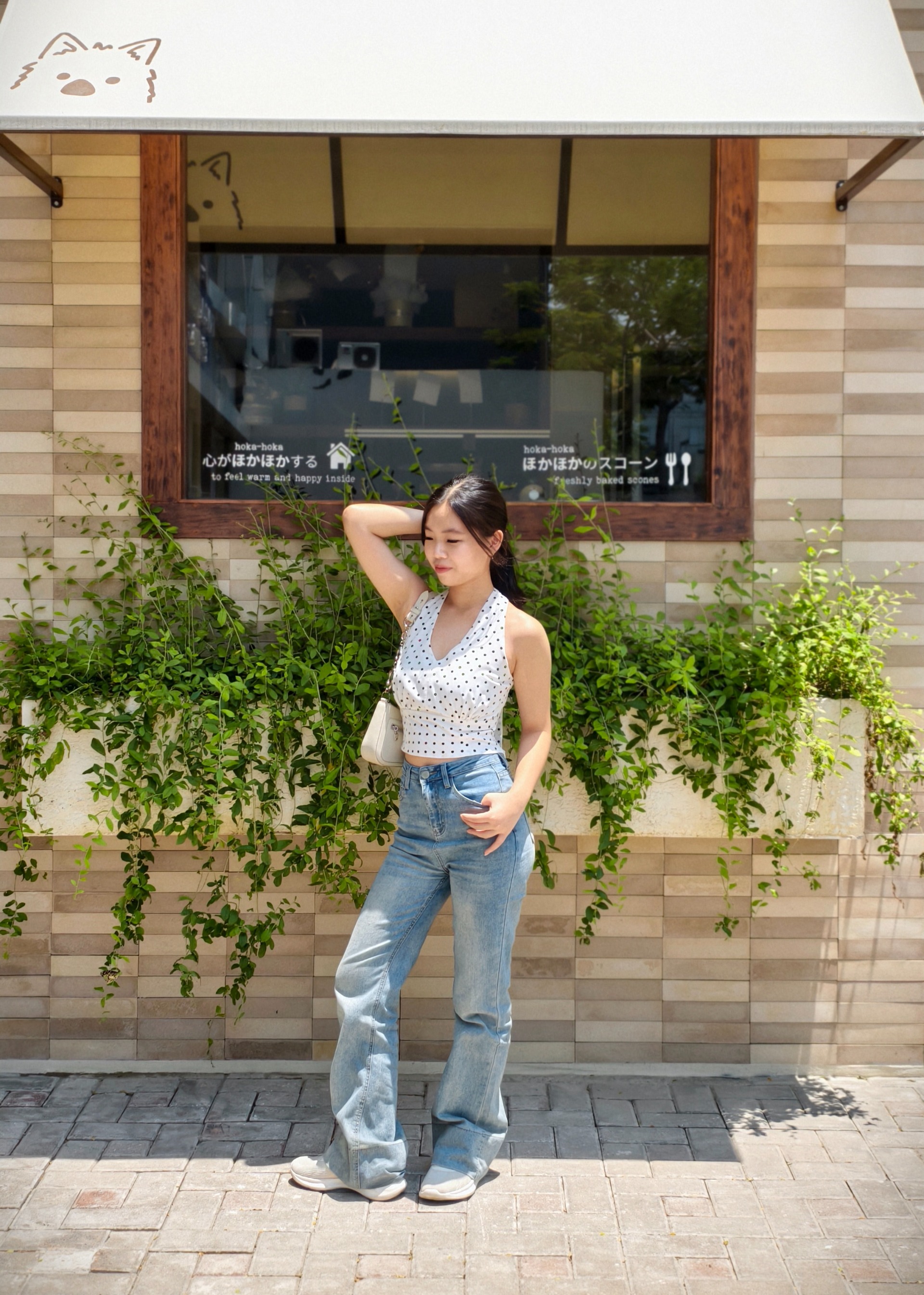 Poka Top Polkadot In White