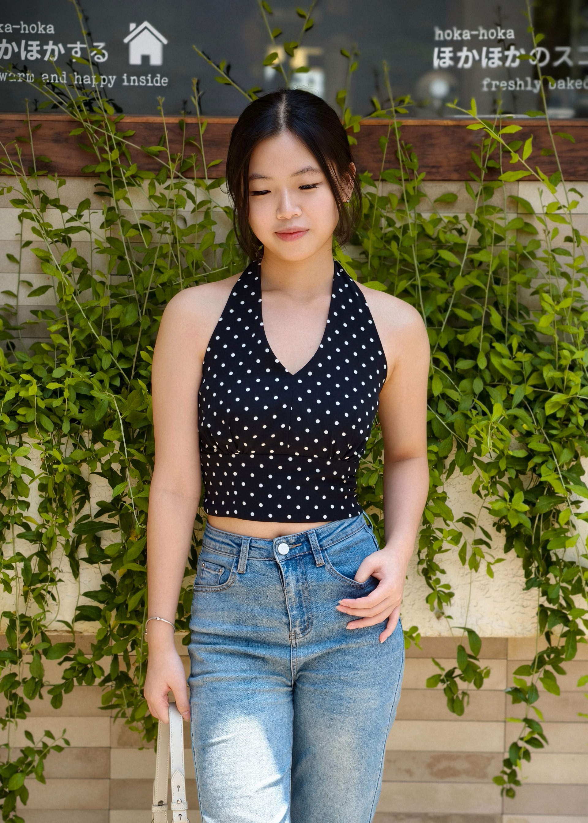 Poka Top Polkadot In Black