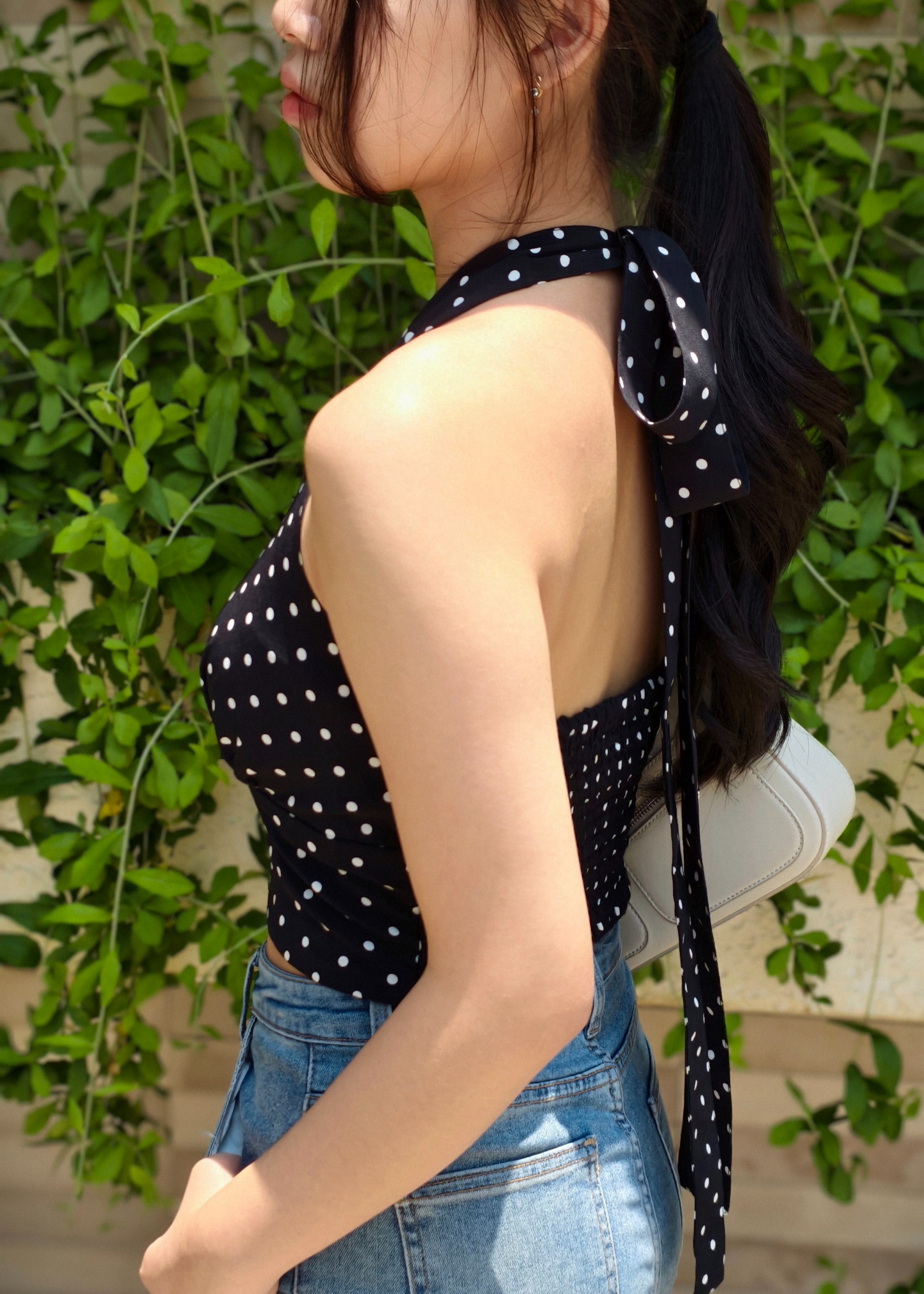 Poka Top Polkadot In Black