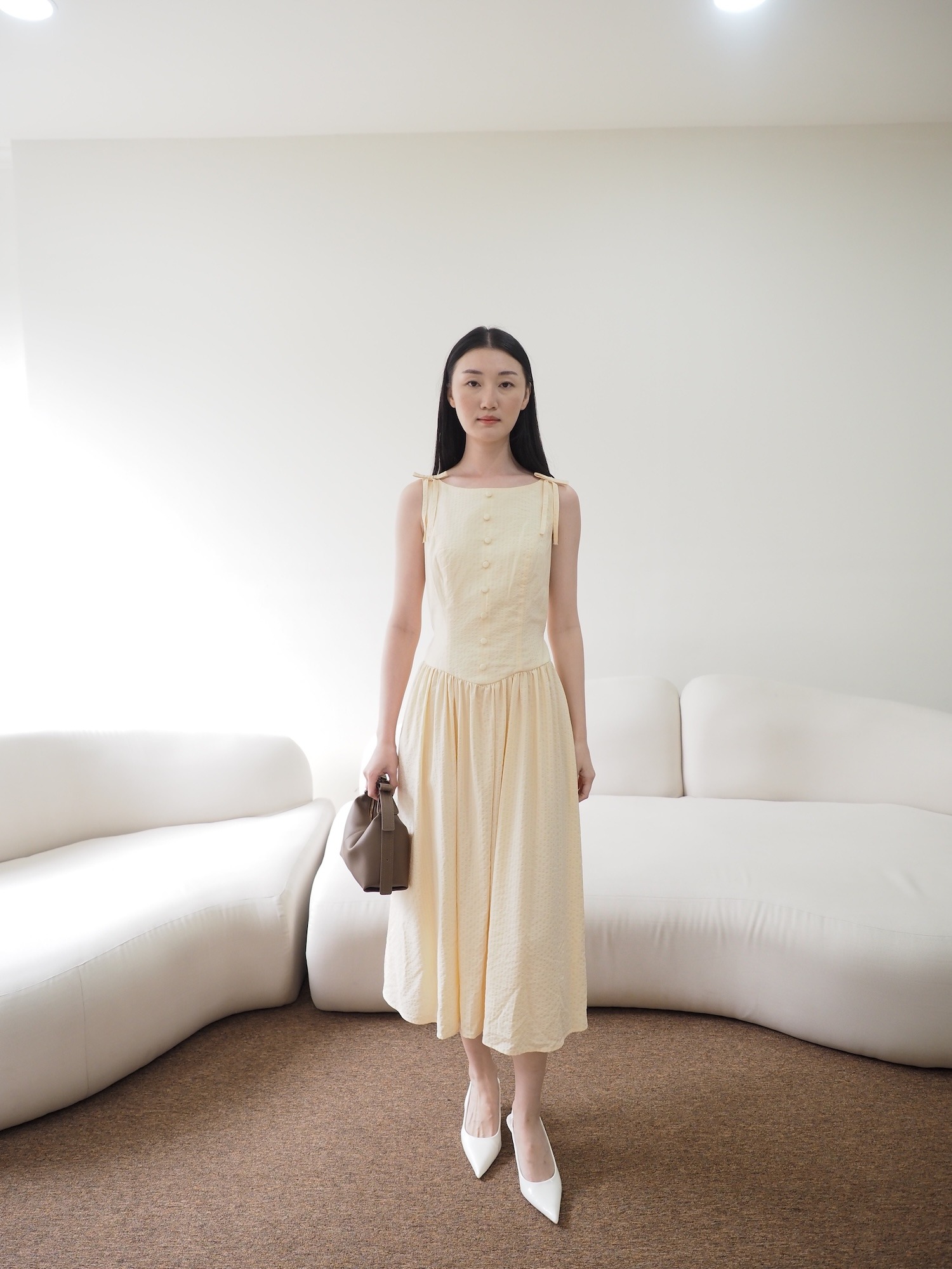 Belle Long Dress Butter Yellow