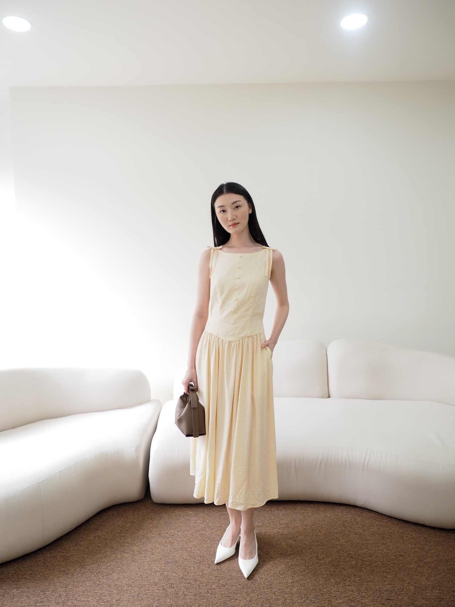 Belle Long Dress Butter Yellow
