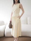 Belle Long Dress Butter Yellow