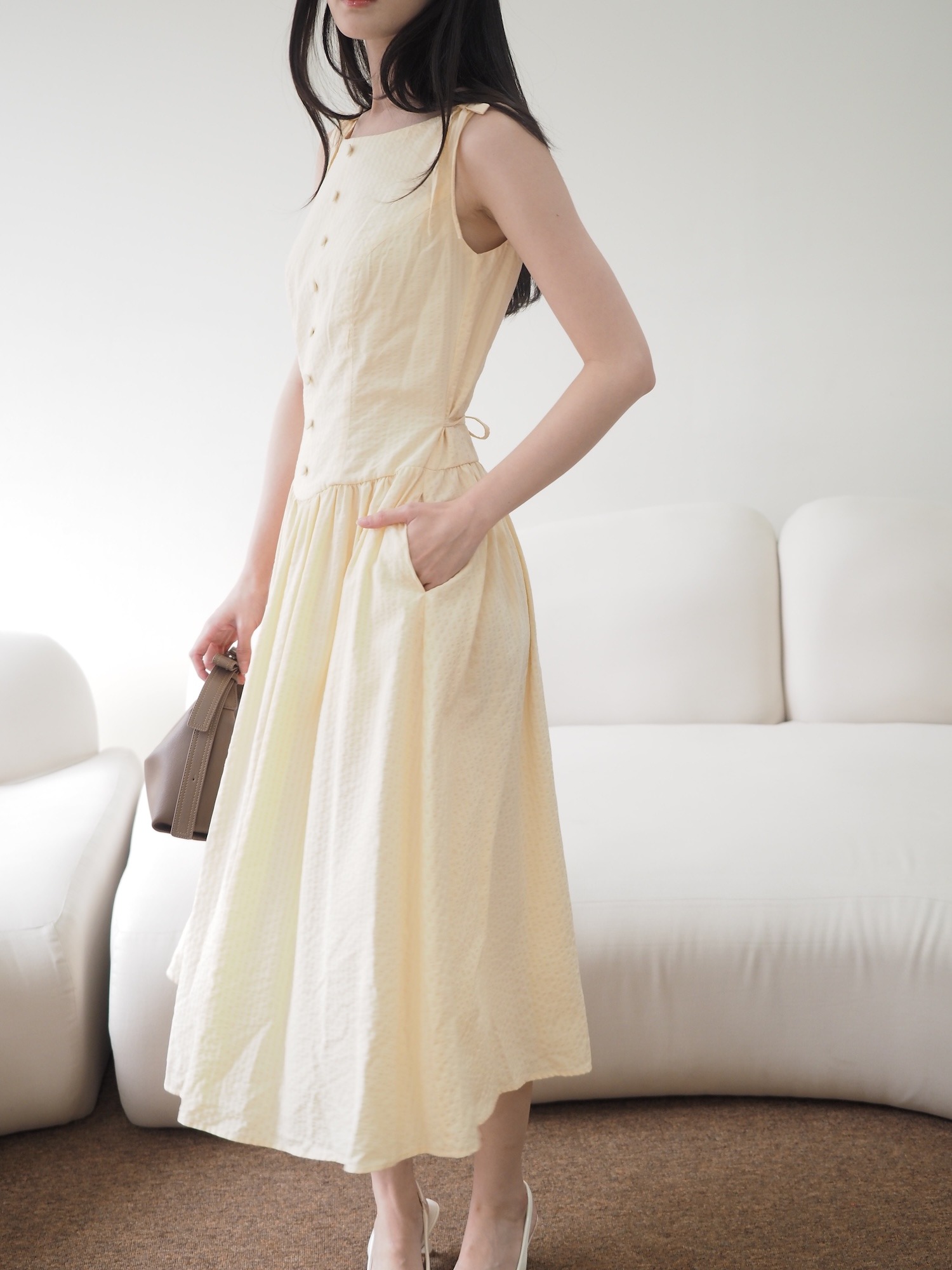 Belle Long Dress Butter Yellow