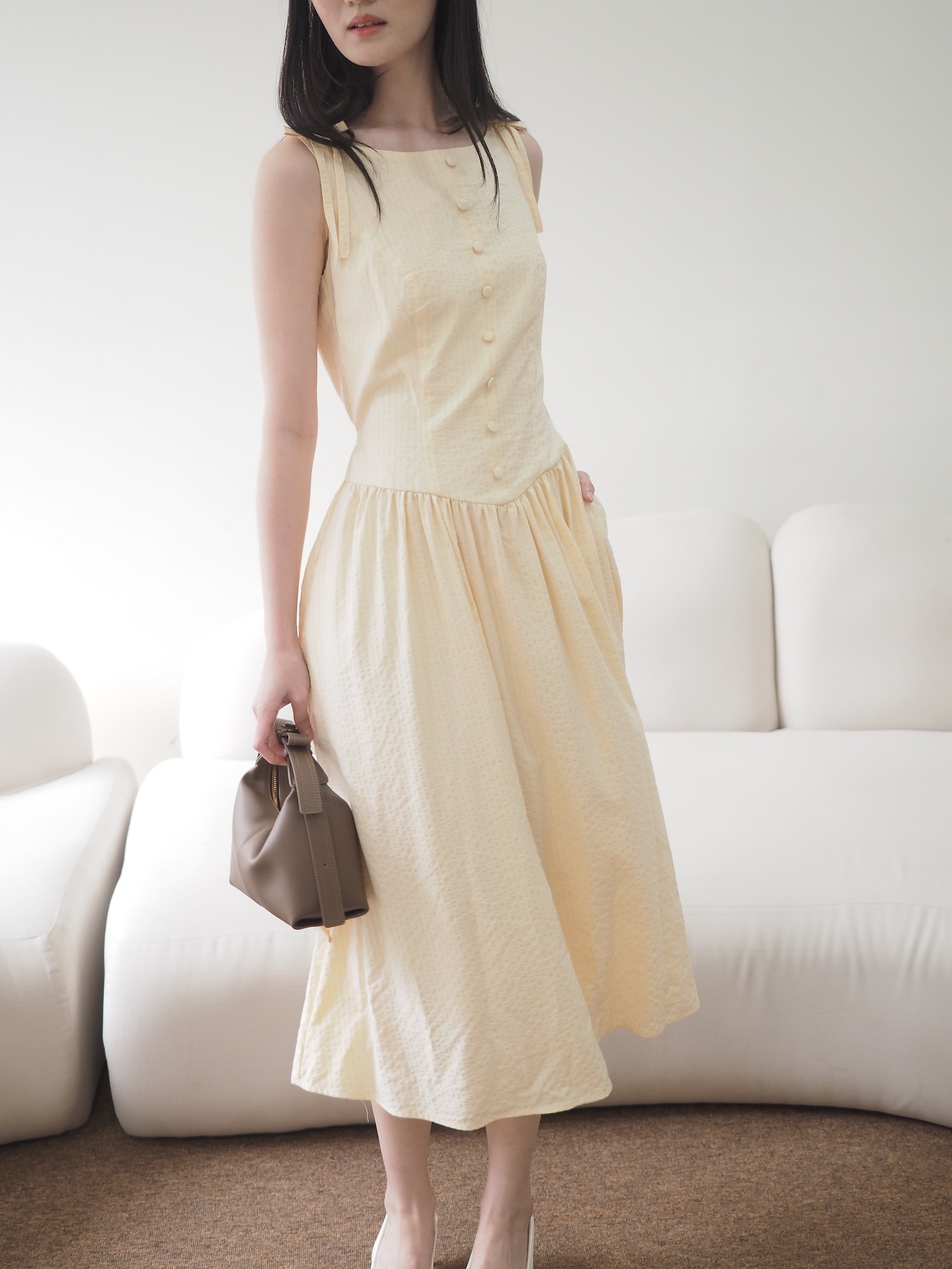 Belle Long Dress Butter Yellow