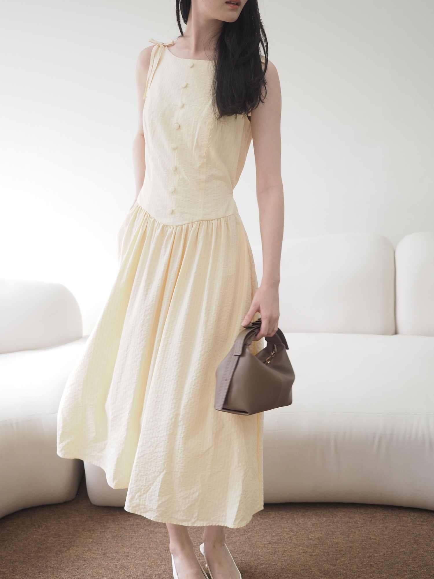 Belle Long Dress Butter Yellow