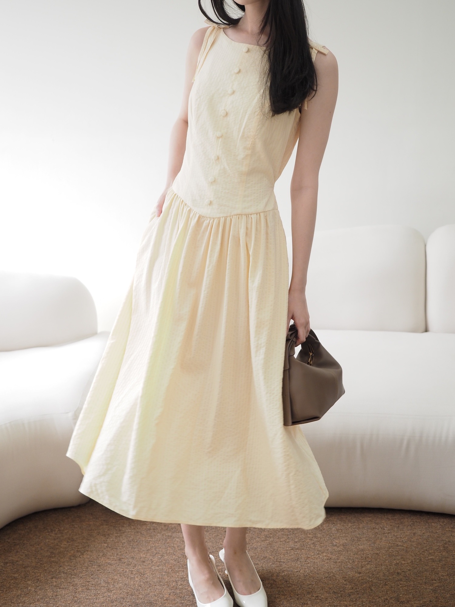 Belle Long Dress Butter Yellow