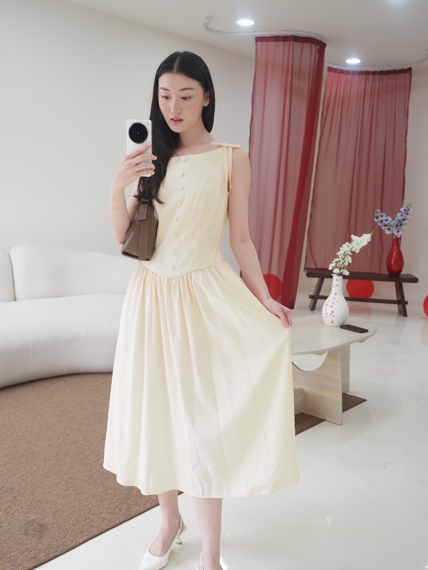 Belle Long Dress Butter Yellow