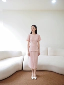 Diana Tweed Blouse In Pink