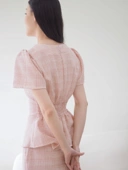 Diana Tweed Blouse In Pink