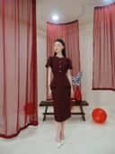 Diana Tweed Blouse In Red