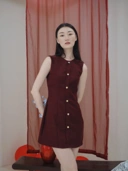 Anne Fitted Tweed Dress In Red